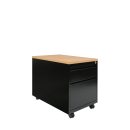 B&uuml;ro Rollcontainer B&uuml;rocontainer mit H&auml;ngeregistratur f&uuml;r DIN A4 H&auml;ngemappen 62x46x59cm Schwarz/Buche-Dekor 505501