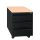 Büro Rollcontainer Bürocontainer Holz-Abdeckplatte 3 Schubladen 62x46x79cm Schwarz/Buche-Dekor 505801