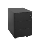 B&uuml;ro Rollcontainer B&uuml;rocontainer Stahl-Abdeckplatte &amp; 3 Schubladen 55 x 40 x 59 cm Schwarz 505921