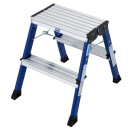 Fahrbarer Doppelklapptritt Rolly&reg;, Alu, 2x 2 Stufen, blau