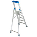 STABILO&reg; fahrbare Stufenstehleiter, Alu, 5 Stufen