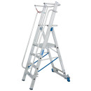 STABILO&reg; fahrbare Stufenstehleiter mit gro&szlig;er Plattform + Sicherheitsb&uuml;gel, 4 Stufen