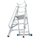 STABILO&reg; fahrbare Stufenstehleiter mit gro&szlig;er Plattform + Sicherheitsb&uuml;gel, 4 Stufen