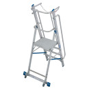 STABILO&reg; fahrbare Stufenstehleiter mit gro&szlig;er Plattform + Sicherheitsb&uuml;gel, 4 Stufen