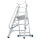 STABILO® fahrbare Stufenstehleiter mit großer Plattform + Sicherheitsbügel, 4 Stufen