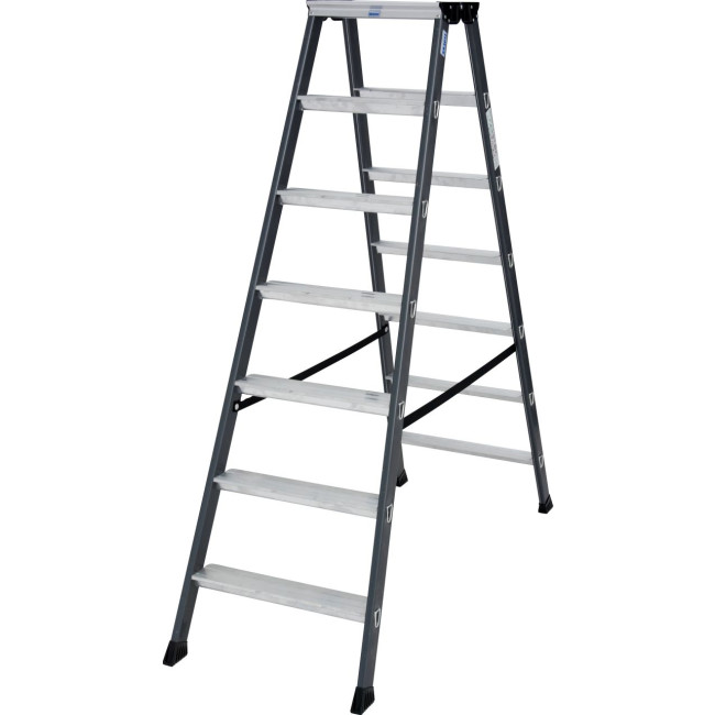 Stufendoppelleiter Sepro® D, eloxiert, 2x 7 Stufen