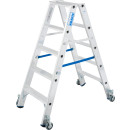 STABILO® fahrbare Stufendoppelleiter, Alu, 2x 5 Stufen