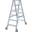 STABILO® fahrbare Stufendoppelleiter, Alu, 2x 6 Stufen
