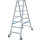 STABILO® fahrbare Stufendoppelleiter, Alu, 2x 7 Stufen