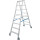 STABILO® fahrbare Stufendoppelleiter, Alu, 2x 8 Stufen