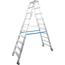 STABILO® fahrbare Stufendoppelleiter, Alu, 2x 10 Stufen