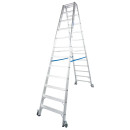 STABILO® fahrbare Stufendoppelleiter, Alu, 2x 12 Stufen