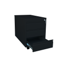 B&uuml;ro Rollcontainer B&uuml;rocontainer 3 Schubladen &amp; separater Stifteauszug 61x46x79cm Schwarz 505316