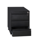 B&uuml;ro Rollcontainer B&uuml;rocontainer 3 Schubladen &amp; separater Stifteauszug 61x46x79cm Schwarz 505316