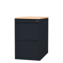 B&uuml;ro Standcontainer H&auml;ngeregistraturschrank f&uuml;r DIN A4 H&auml;ngemappen 75x46x79cm Schwarz/Ahorn-Dekor 509102