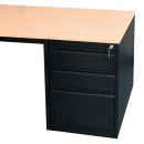 B&uuml;ro Standcontainer H&auml;ngeregistraturschrank f&uuml;r DIN A4 H&auml;ngemappen 75x46x79cm Schwarz/Buche-Dekor 509401