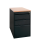 Büro Standcontainer Hängeregistraturschrank für DIN A4 Hängemappen 75x46x79cm Schwarz/Ahorn-Dekor 509402