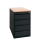 Büro Standcontainer Bürocontainer abschließbar mit 4 Schubladen 75x46x79cm Schwarz/Ahorn-Dekor 509502