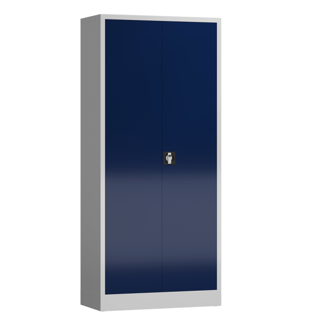 SET: 3x Aktenschrank, 1800 x 800 x 380 mm, lichtgrau/blau