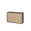 Schiebetürenschrank aus Holz - 2 Ordnerhöhen -...