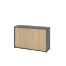 Schiebetürenschrank aus Holz - 2 Ordnerhöhen -...