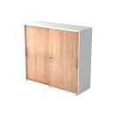 Schiebetürenschrank aus Holz - 3 Ordnerhöhen -...