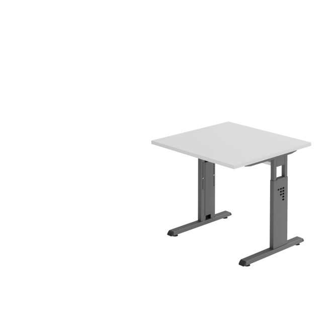 Schreibtisch Osaka - mechanisch höhenverstellbar - B 800 mm - C-Fuß - graphit/grau